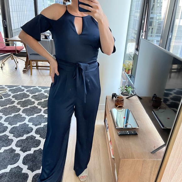 Next UK - Navy Satin Jumpsuit - Picture 4 of 11